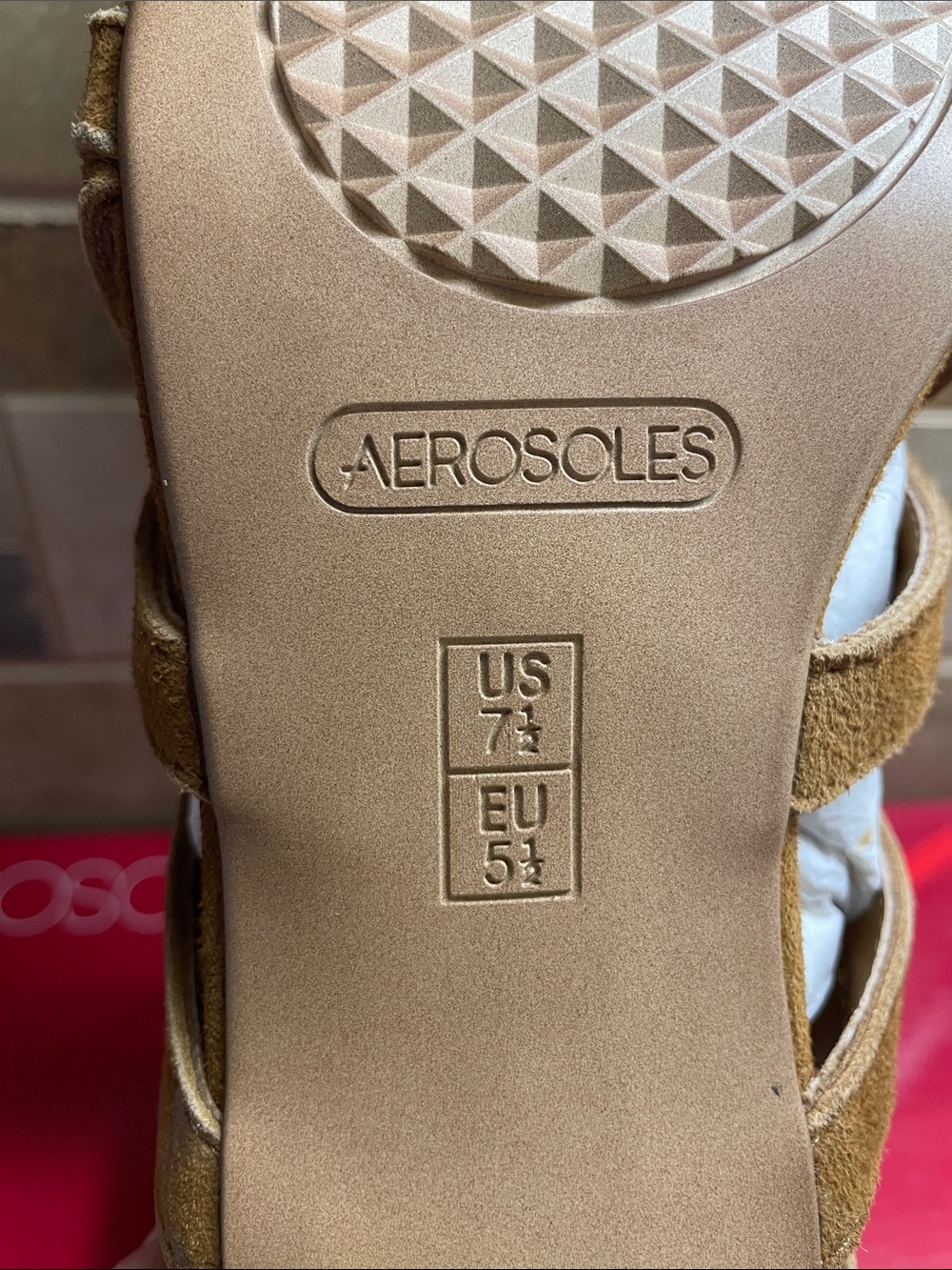 AEROSOLES Brown Suede Lace-Up Gladiator Heels - Picture 4 of 6